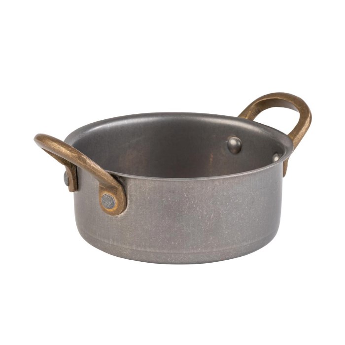 Serving pot VINTARA, O11, 5 cm, 0.35 l, patina stainless steel, rustic look