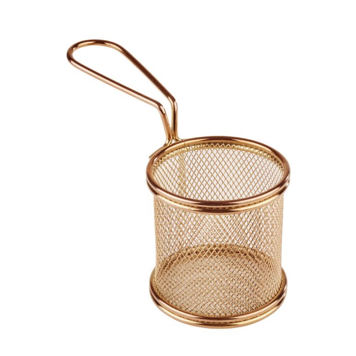 Serving basket, metal, copper, diam. 8 cm, h 7.5 cm