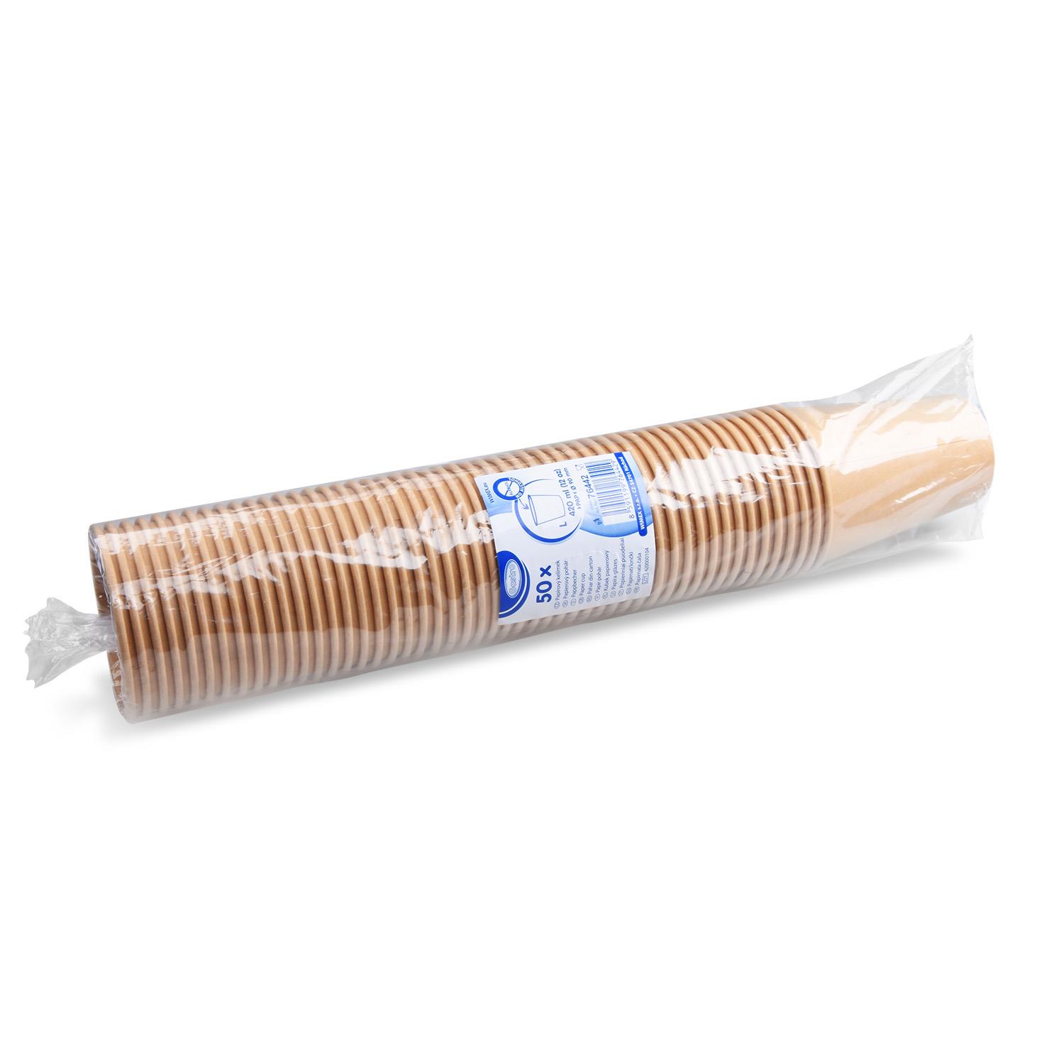 Hnědý papírový kelímek 420ml  / 50ks