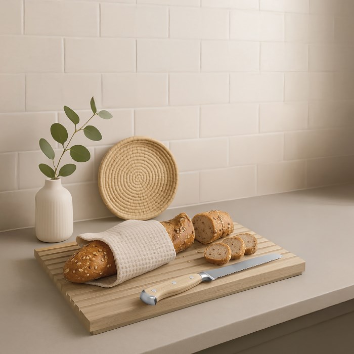 Bread knife, 34cm stainless steel - wood