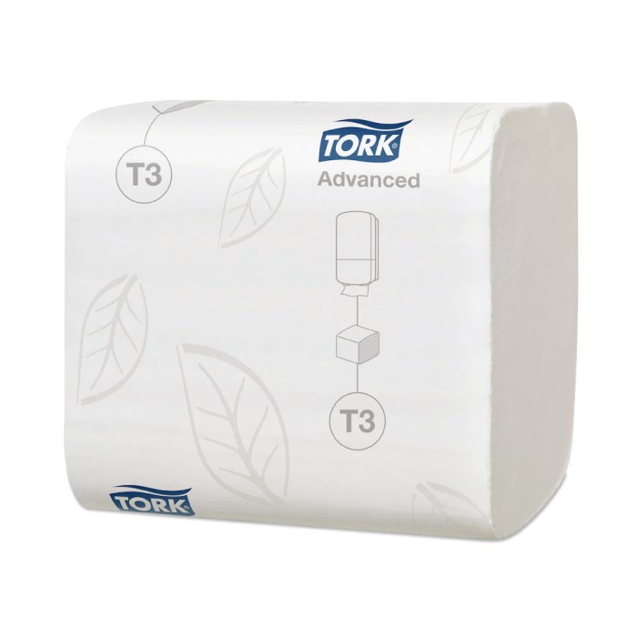 Toaletní papír ADVANCED T3 skládaný, 2-vrstvý, bílý.