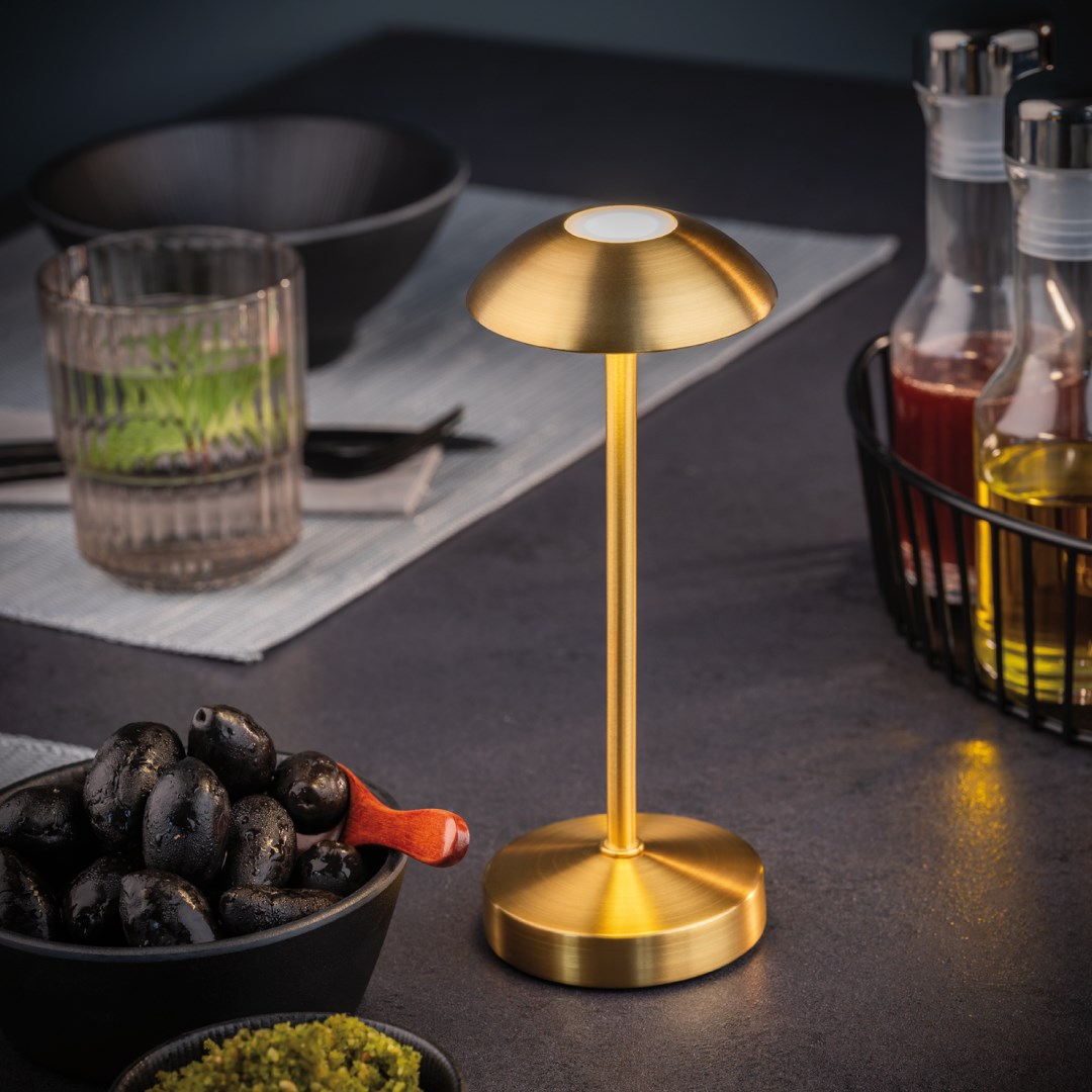 lampa stolní Alva zlatá, výška 20,5 cm
