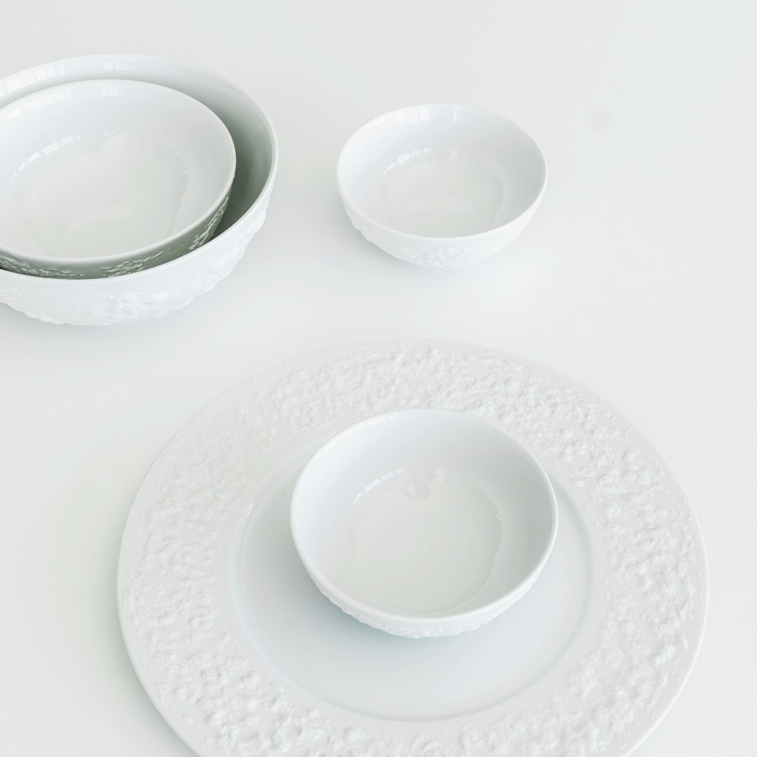 Stone bowl 15 cm white