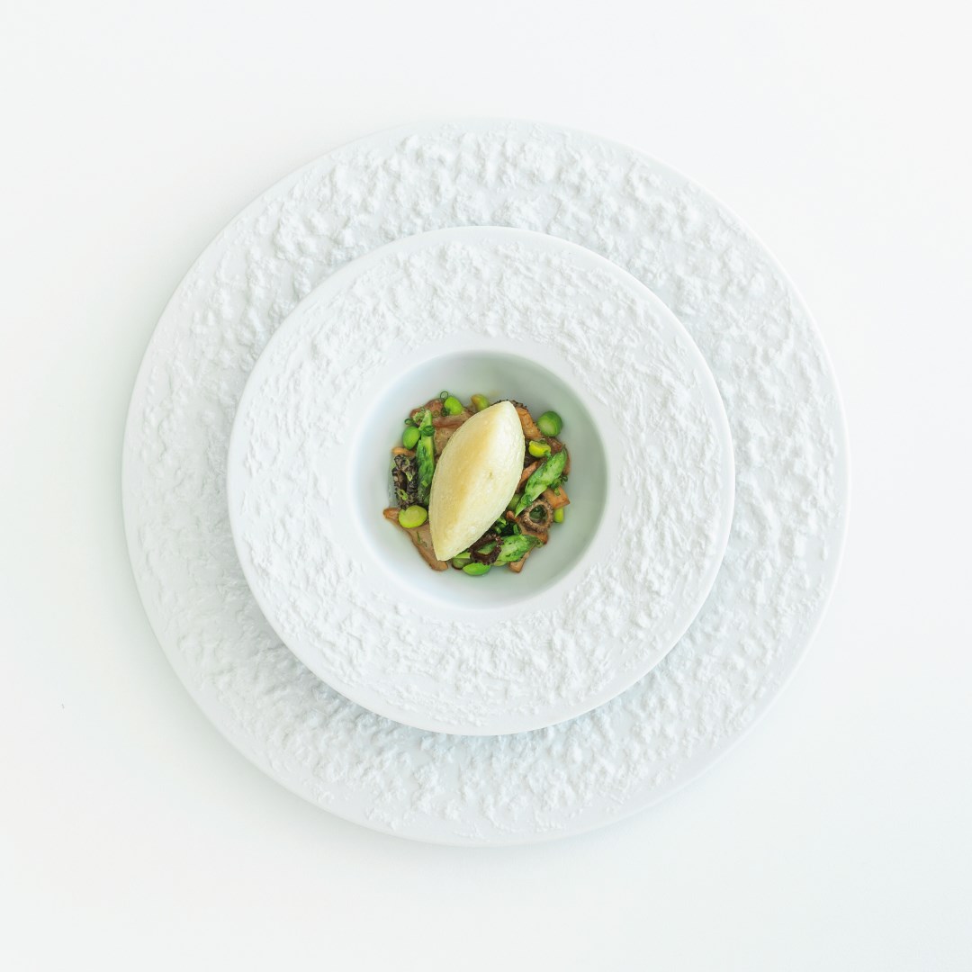 Stone bowl doublewall 19 cm white