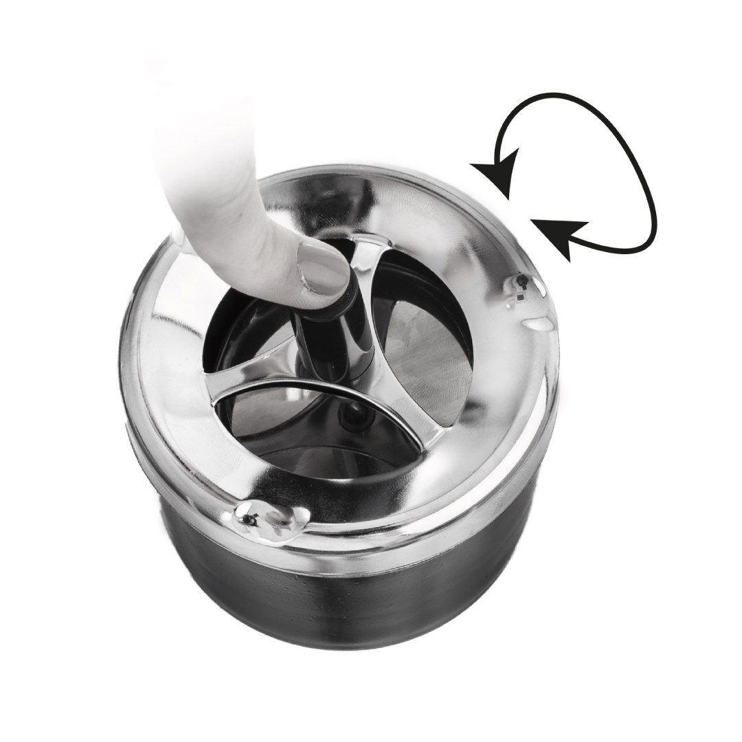 Popelník kov/plast Push pr. 9cm