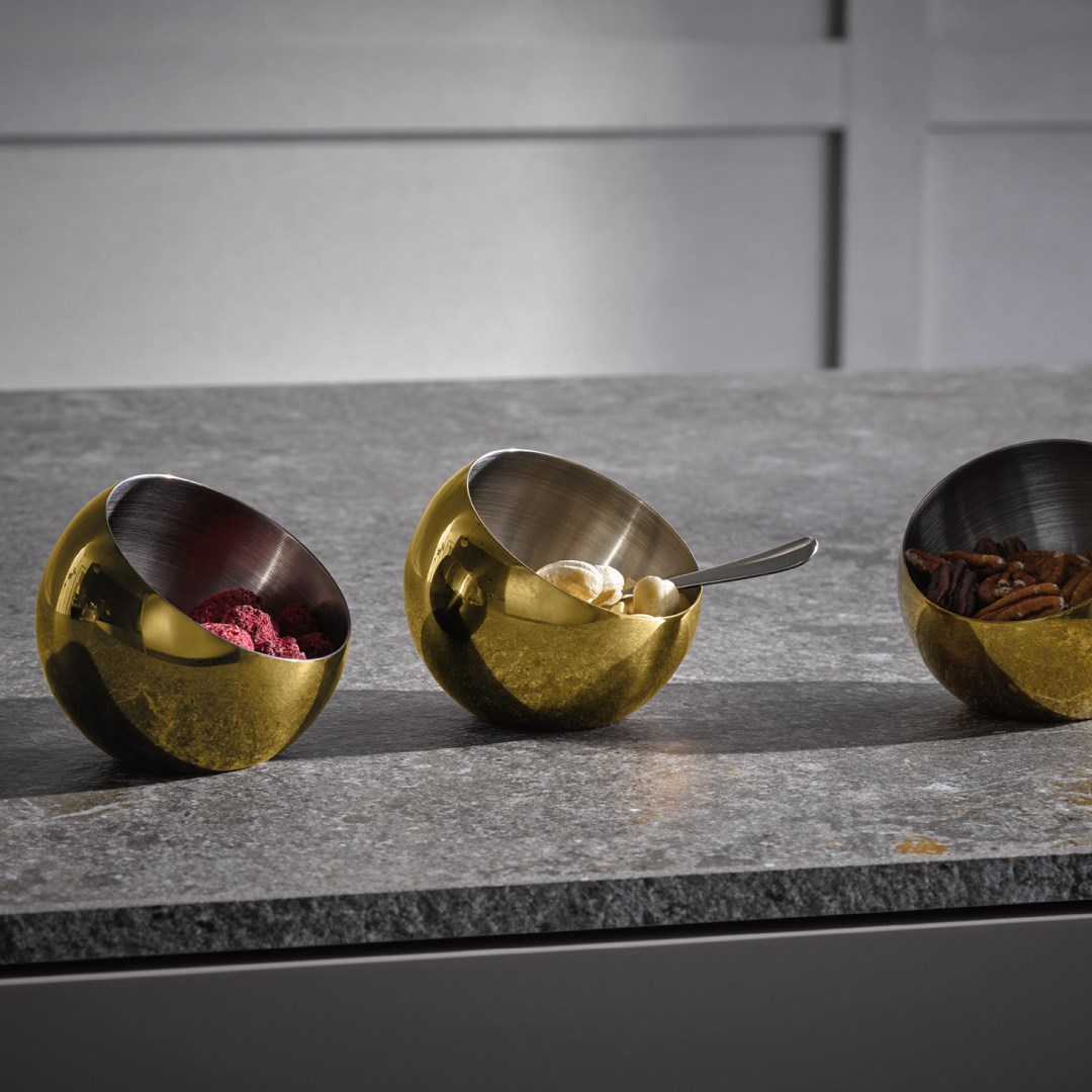 Bowl Sphere 8 cm gold 3pcs