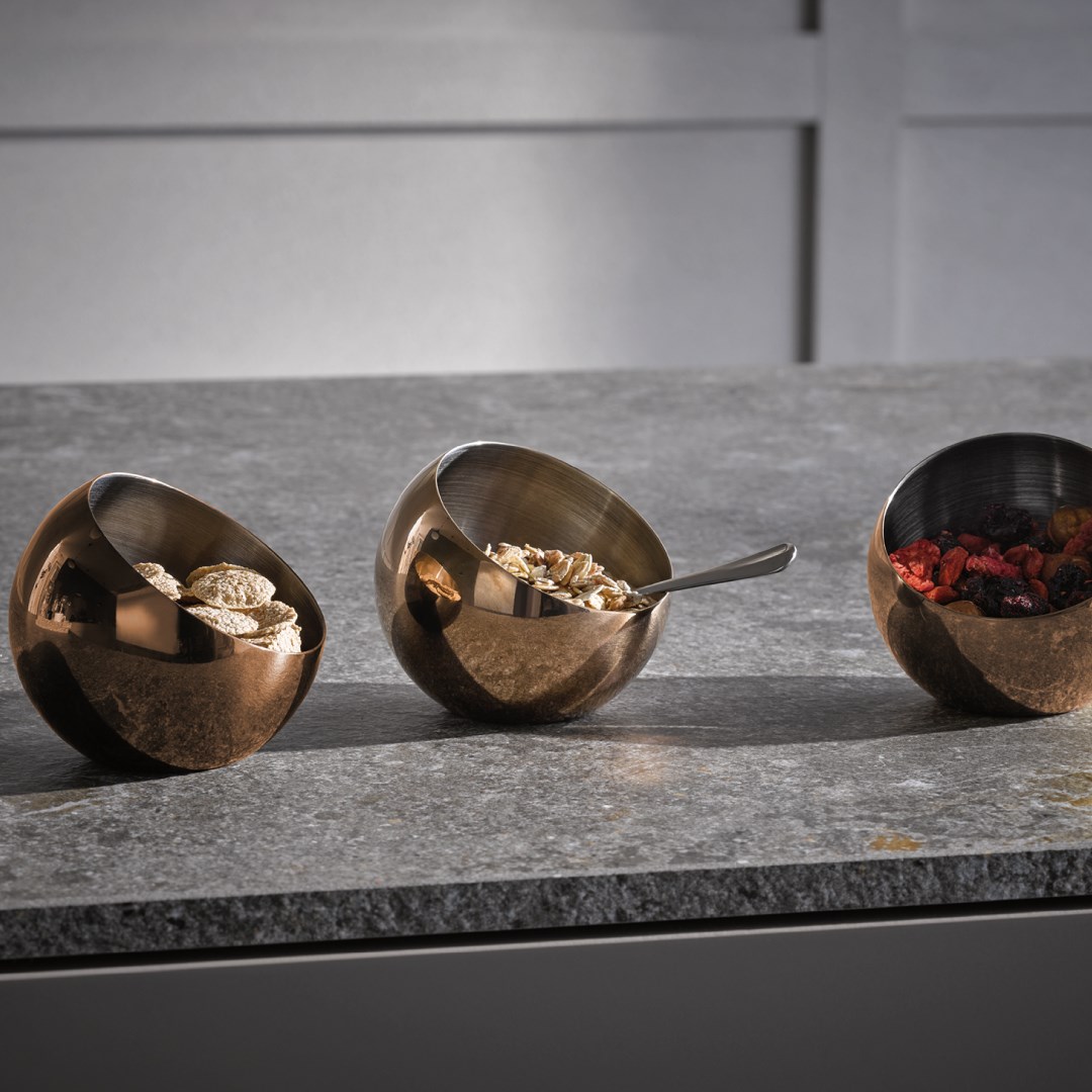Bowl Sphere 8 cm bronze 3pcs