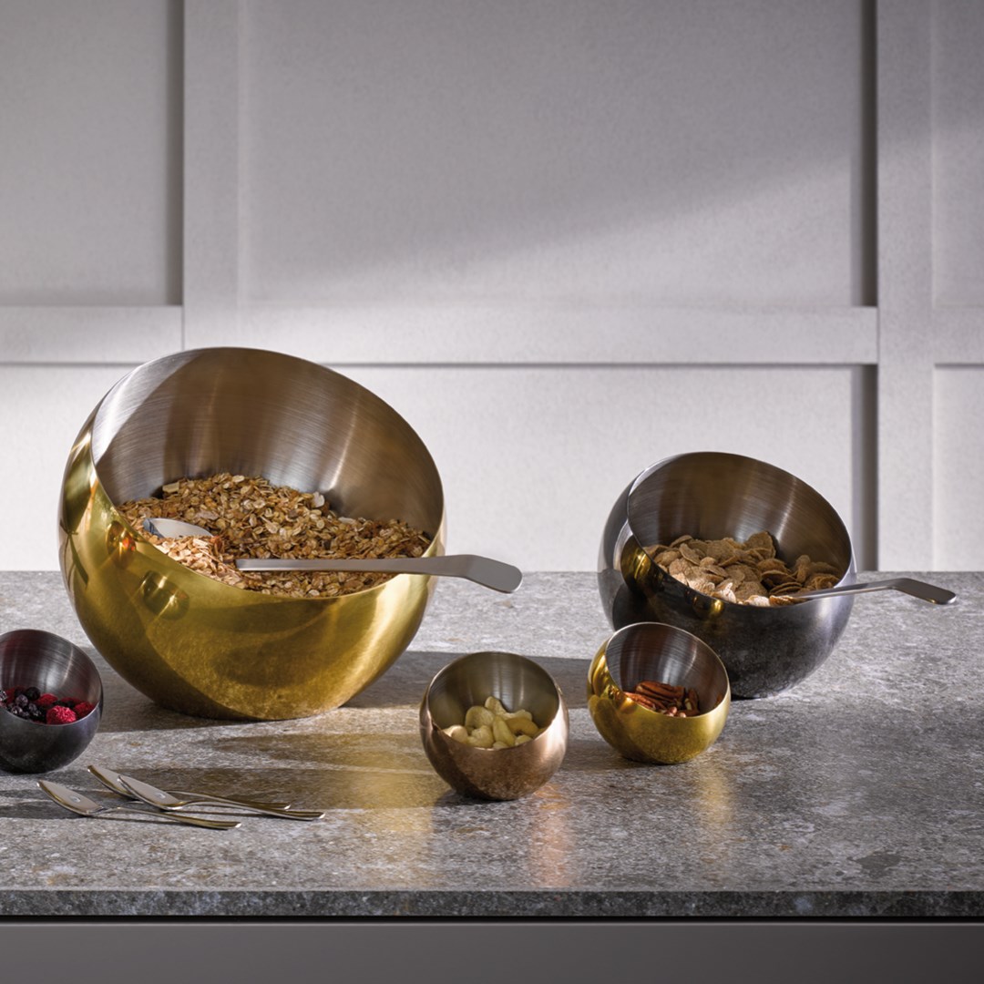 Bowl Sphere 8 cm bronze 3pcs