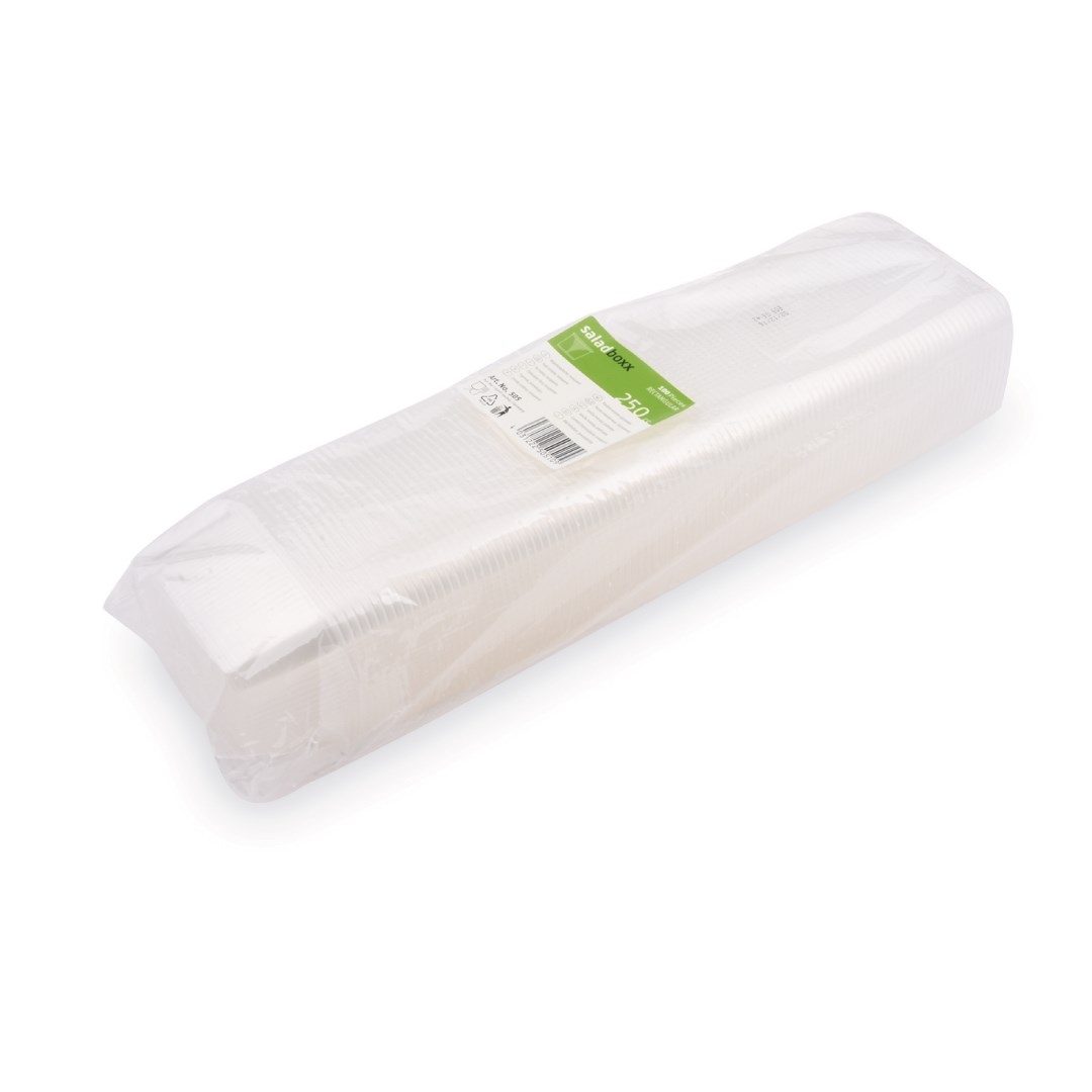 miska hranatá 250ml, 100ks průhledná (PP)