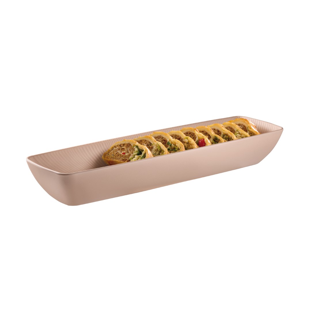 Melamine bowl NERO, GN 2/4, 53.0x16.2, height 8 cm, beige