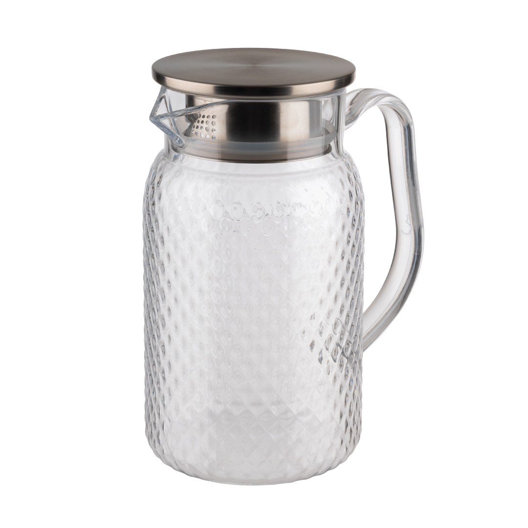 Plastový džbán s nerezovým víčkem, 1 l