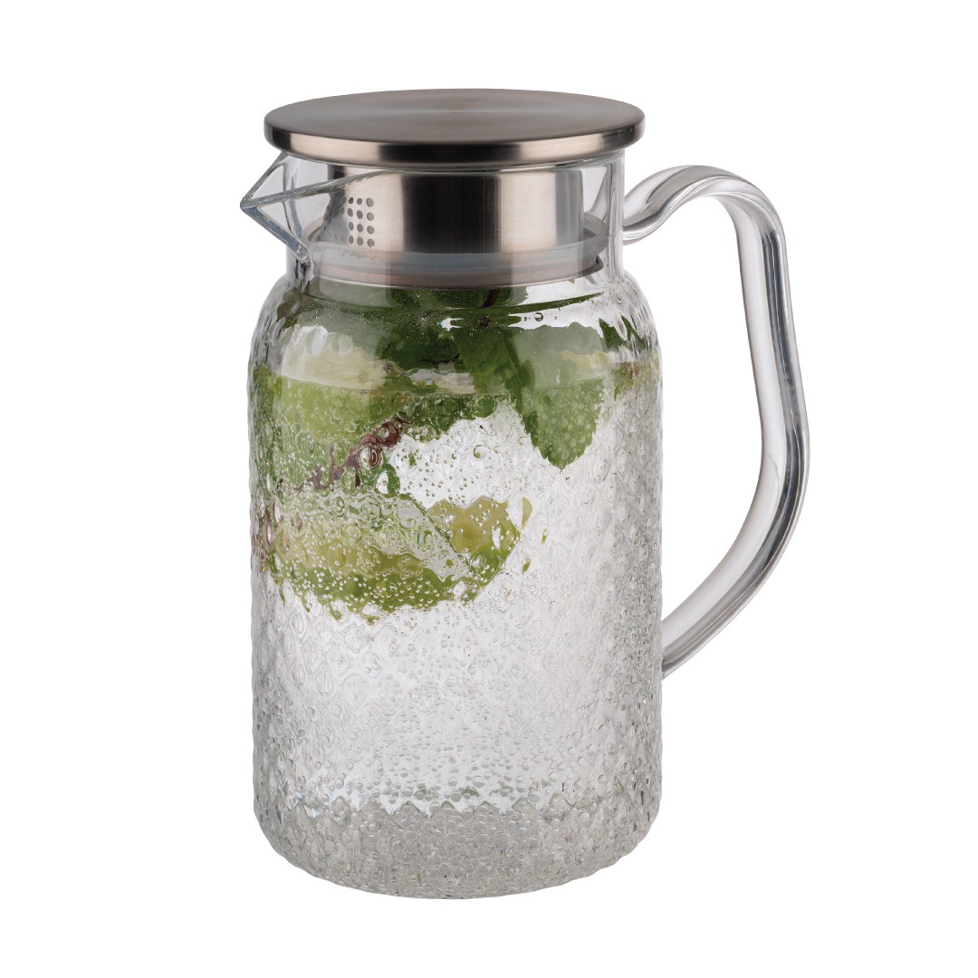 Plastový džbán s nerezovým víčkem, 1 l