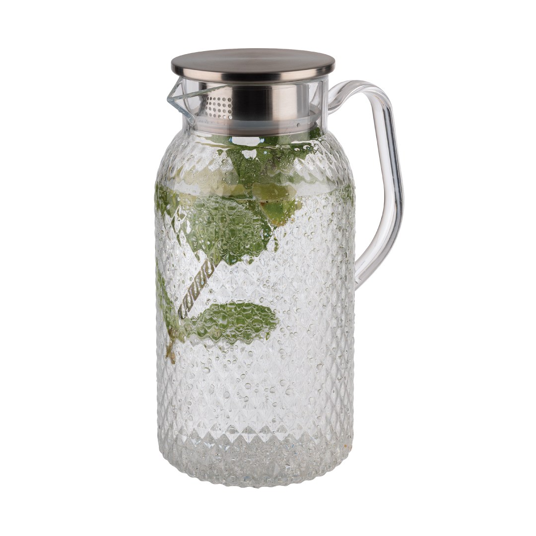 Plastic jug with stainless steel lid, 1.8 l