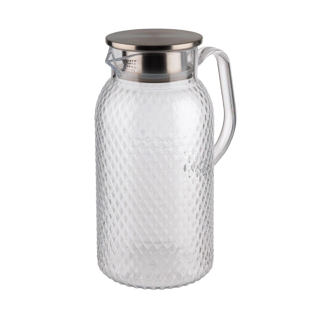 Plastic jug with stainless steel lid, 1.8 l
