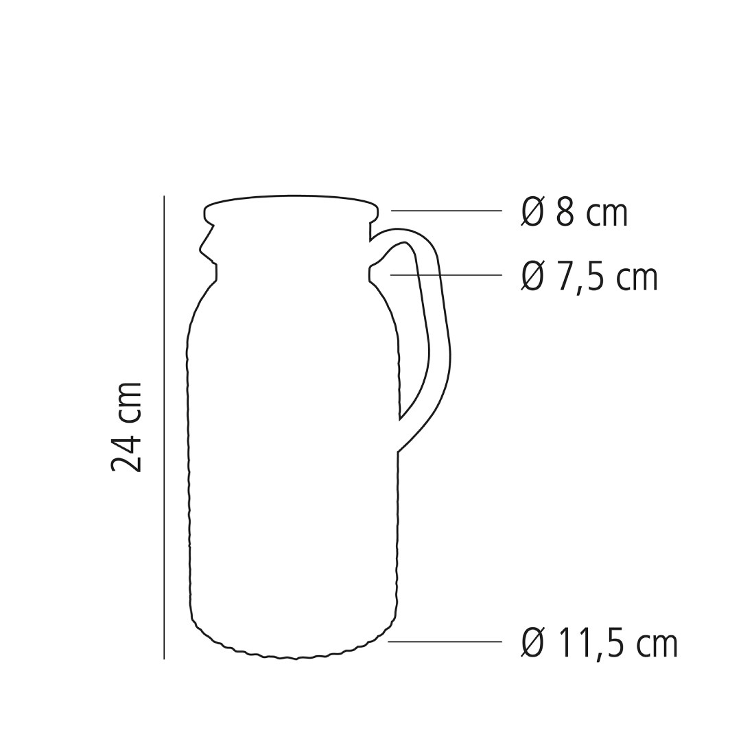 Plastic jug with stainless steel lid, 1.8 l