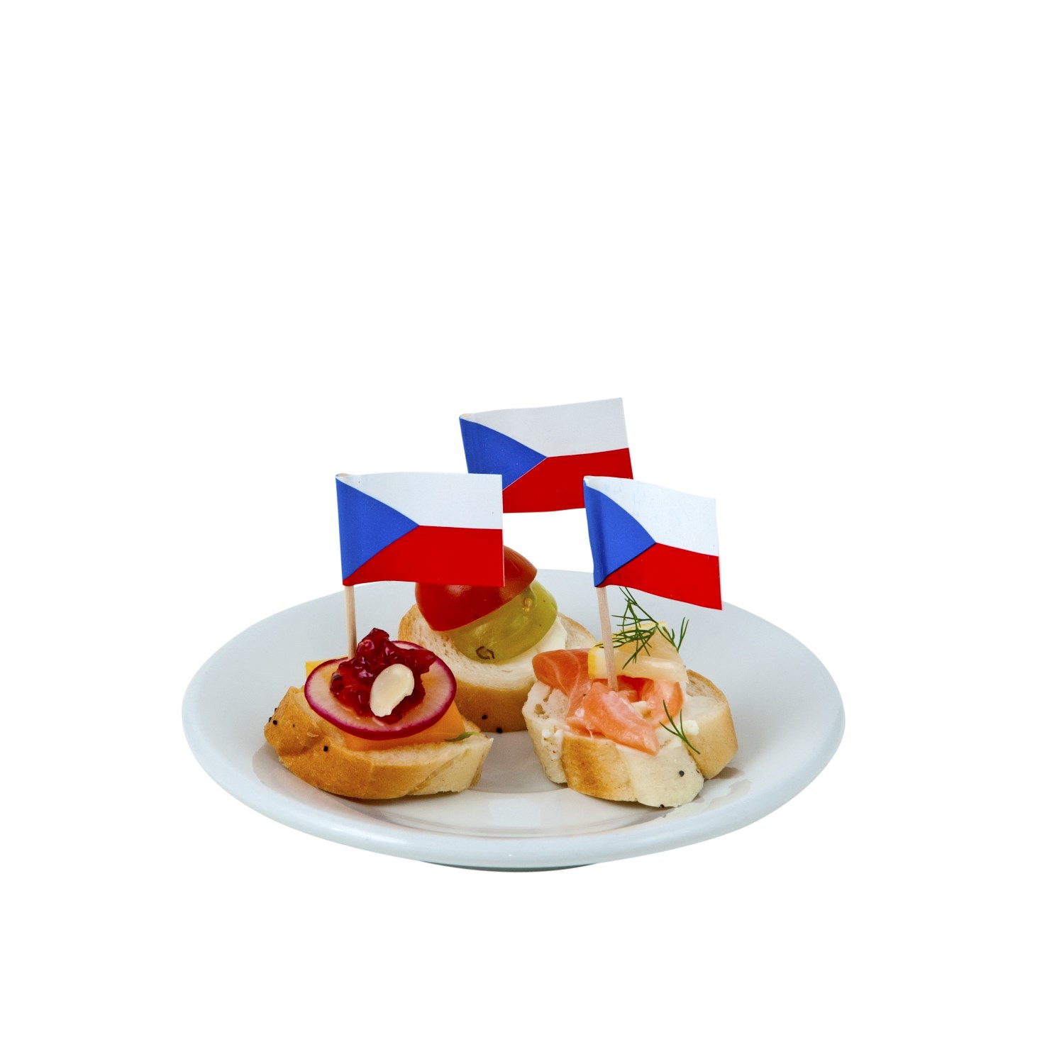 dekorační, párty vlaječky CZ 7 cm / 50ks