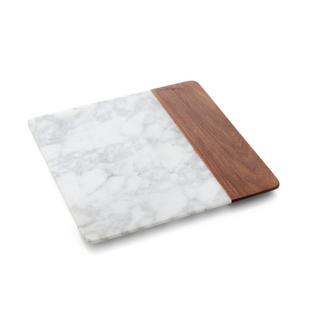 Plate marble/wood square 25,4x25,4x1,5cm