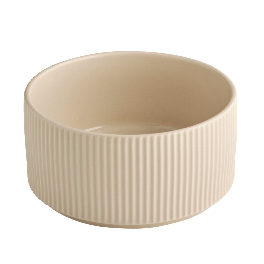 Bowl 16 cm Grid, porcelain, beige