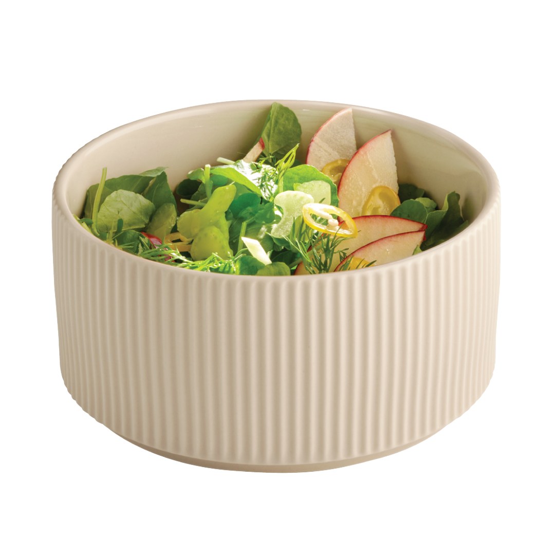 Bowl 16 cm Grid, porcelain, beige