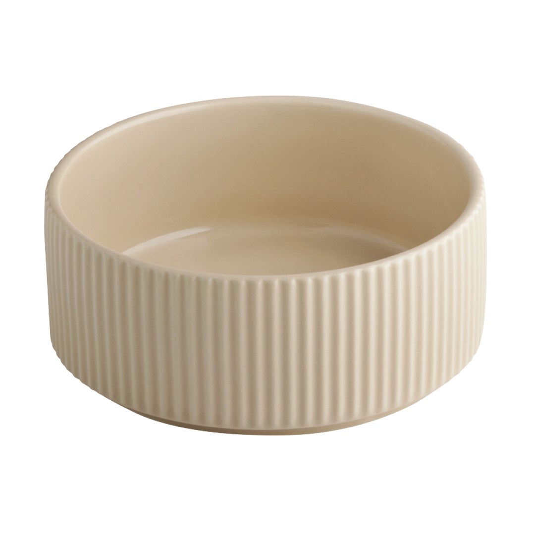 Bowl 14 cm GRID, porcelain, beige