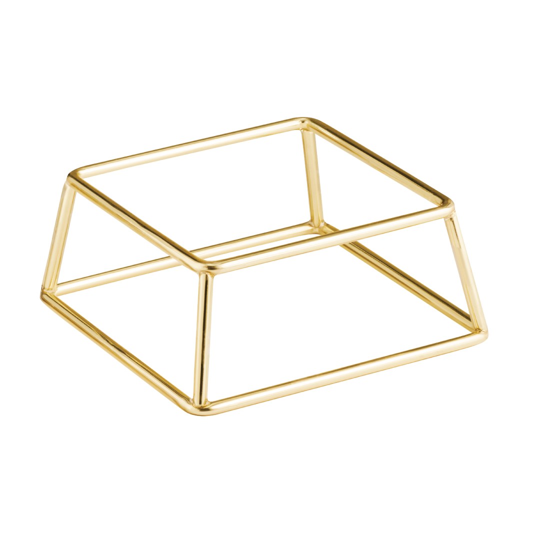 Bufetový stojan MULTI, 18 x 18 cm, v 8 cm, kovový, zlatý