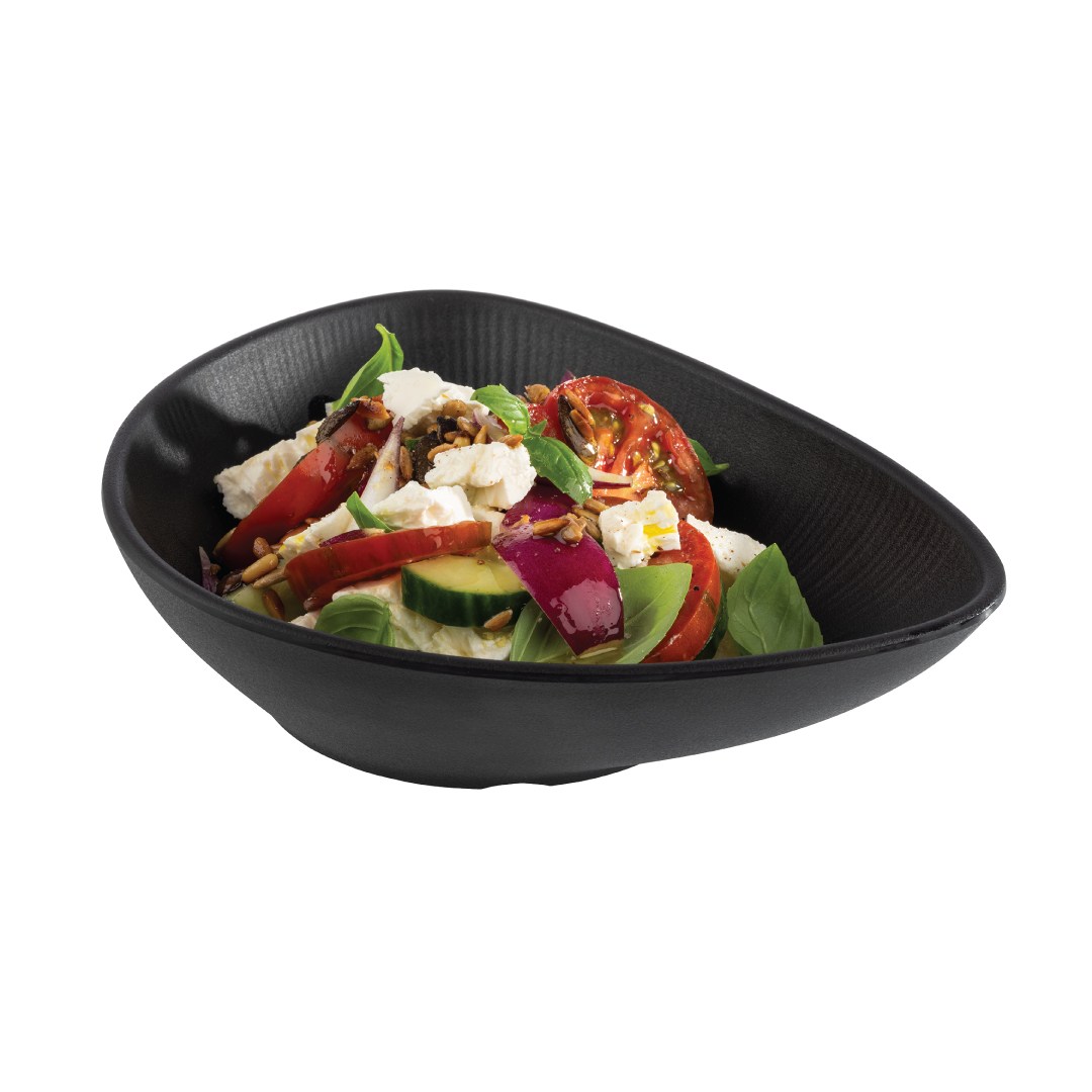 Melaminová miska NERO, 23 x 18 cm, oválná, černá