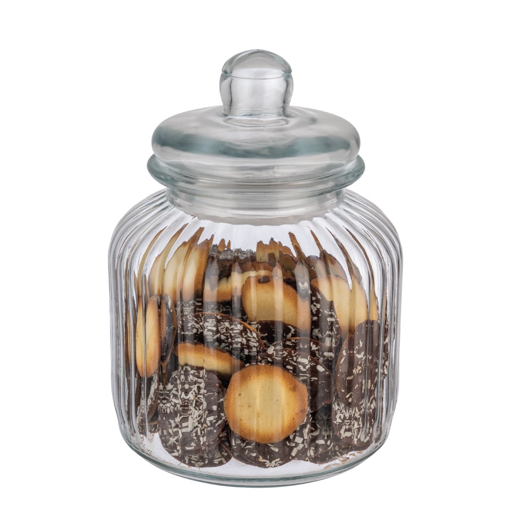 storage jar COOKIEGO 3 l 17x17 cm h. 24,5 cm including glass lid with seal