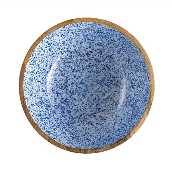 mísa MANGO průměr 30 cm modrobílá dřevěná