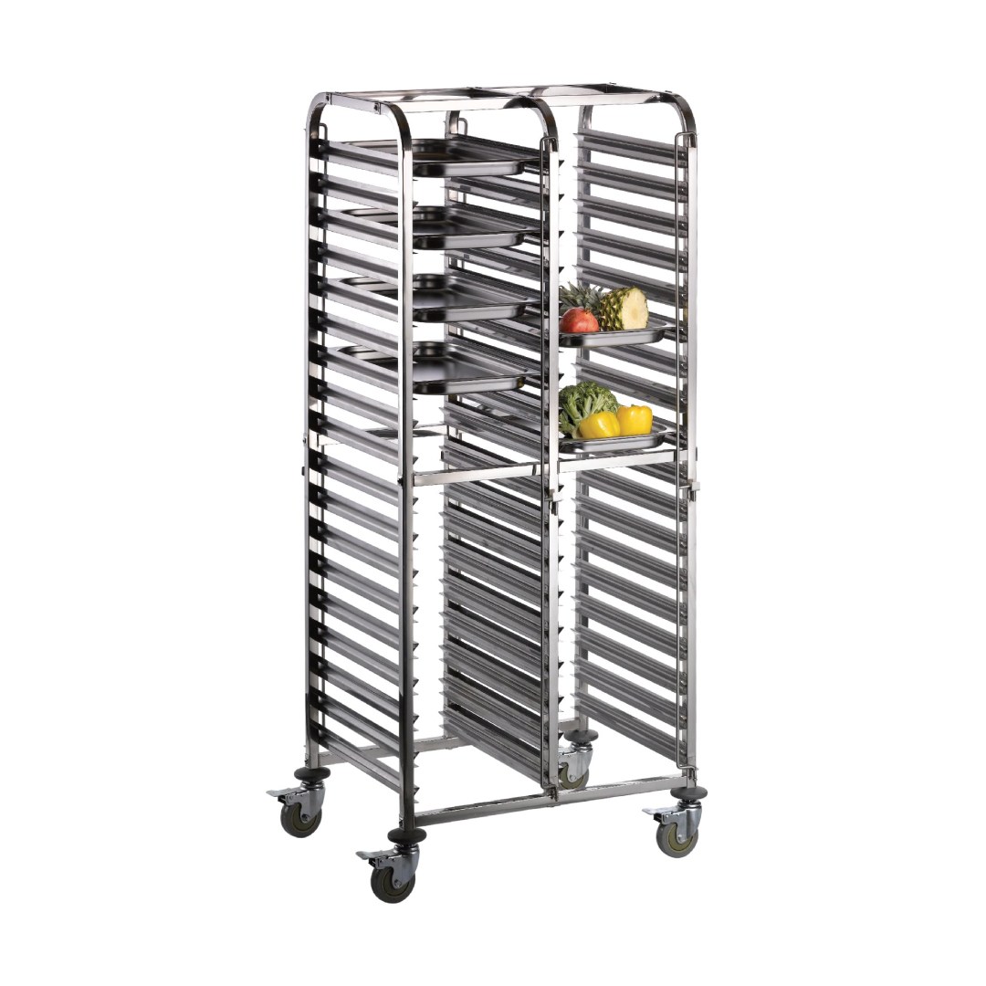 Transport trolley for 36 trays 60x40 cm model LIAM DUO, stainless steel