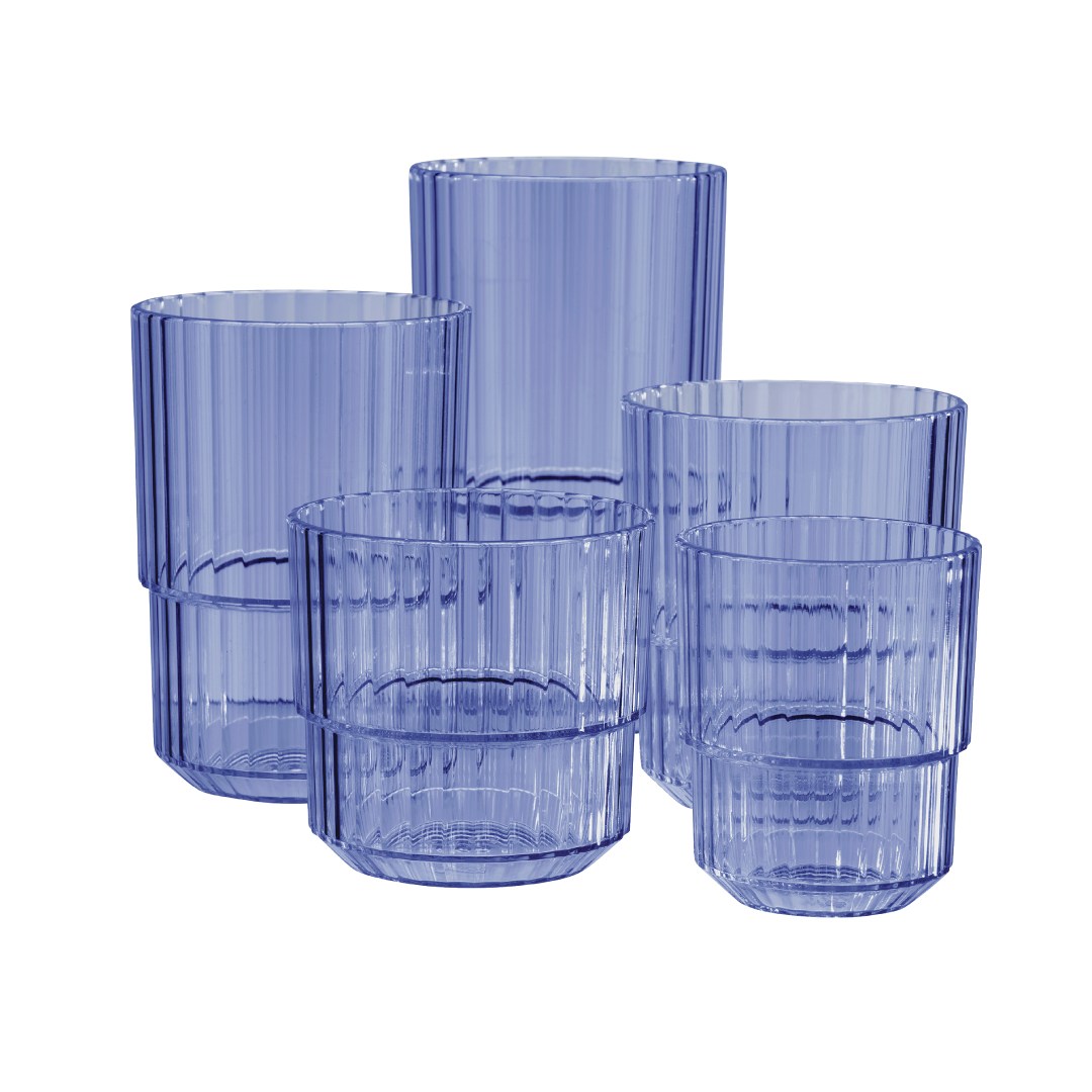 Nerozbitná odlivka Linea 0,15 l tritan modrá