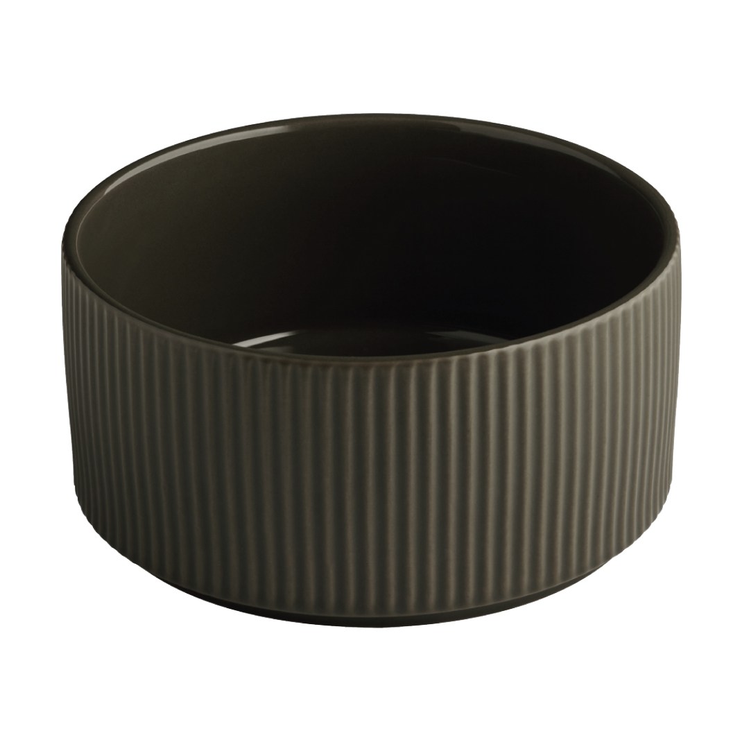 miska Grid 16 cm porcelánová hnědá