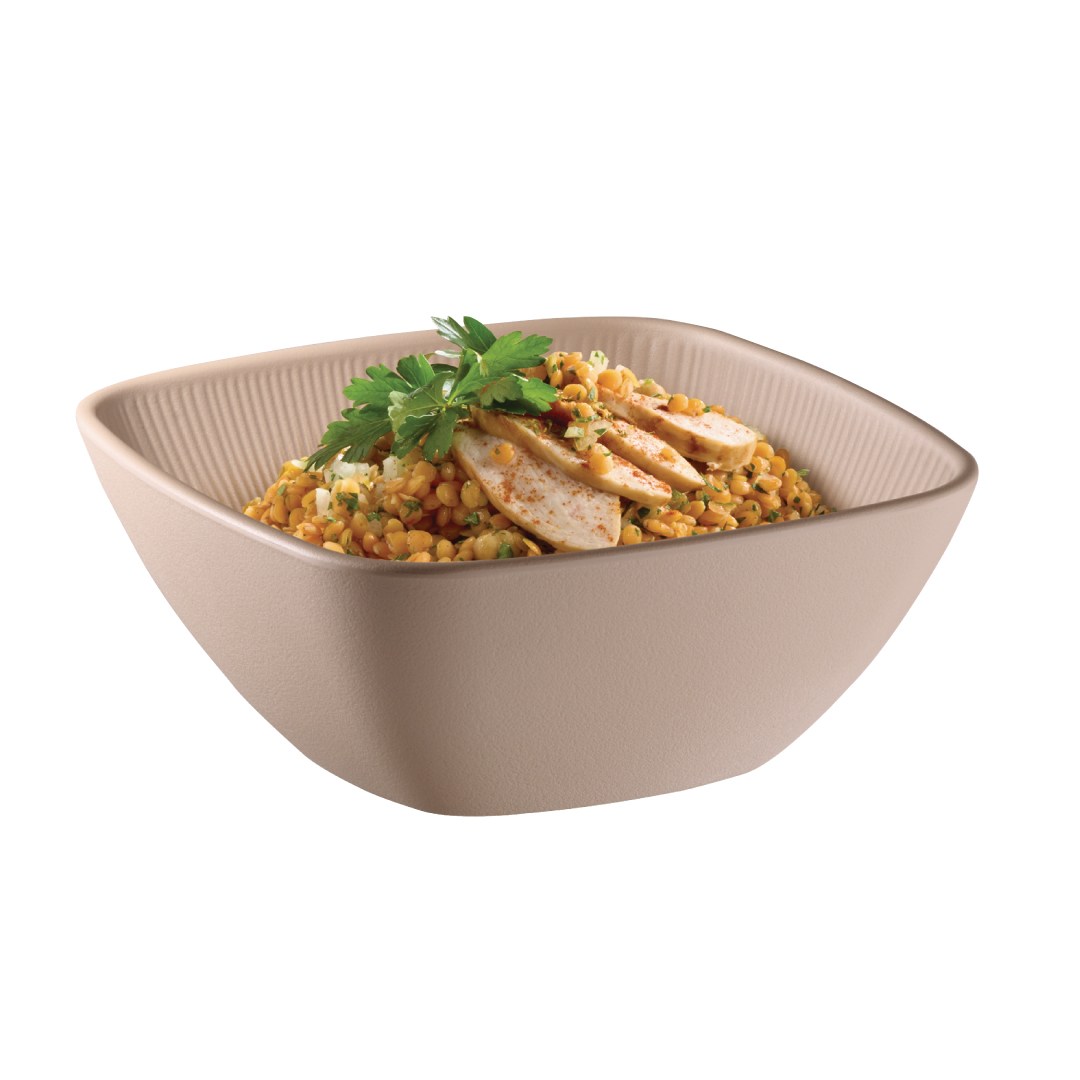 bowl NERO 19,54x19,5 cm h.8 cm melamin beige