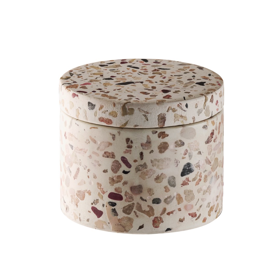Dóza TERRAZZO, sada 2ks, pr. 6CM, 40ml, beton béžová