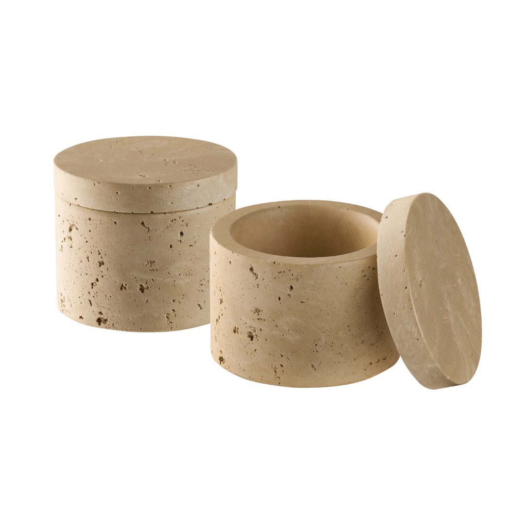 dóza, sada 2ks, pr. 6cm, 40ml, MINERA, beton vzhled vápenec