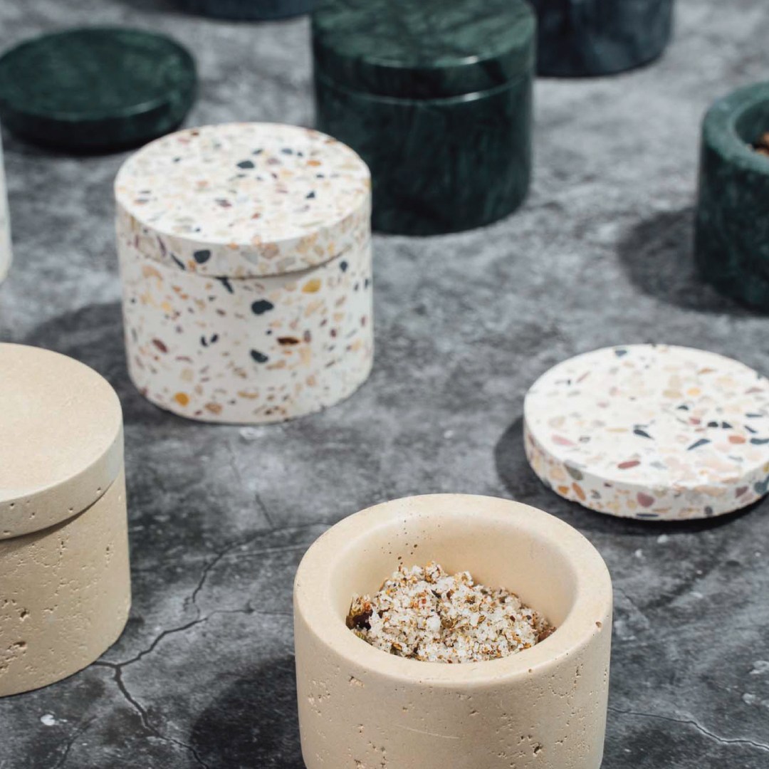 dóza, sada 2ks, pr. 6cm, 40ml, MINERA, beton vzhled vápenec