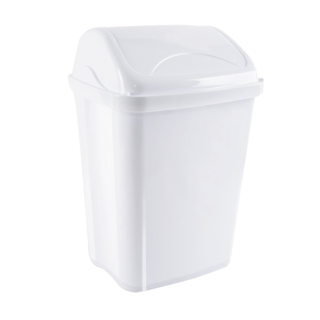 koš na odpadky kolíbka 10l, 25,5x20,5x38cm, plast bílý