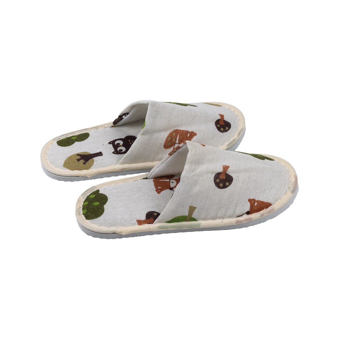 Children's closed slippers 23x9.5 cm, sole thickness 1.1 cm, forest animal motif