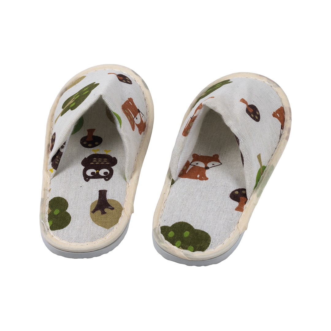 Children's closed slippers 23x9.5 cm, sole thickness 1.1 cm, forest animal motif