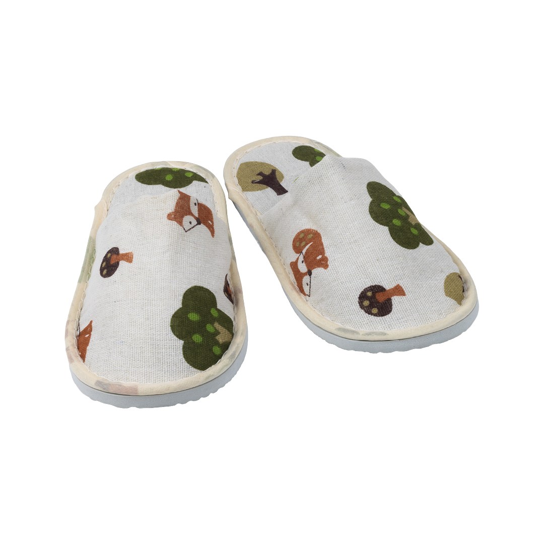 Children's closed slippers 23x9.5 cm, sole thickness 1.1 cm, forest animal motif