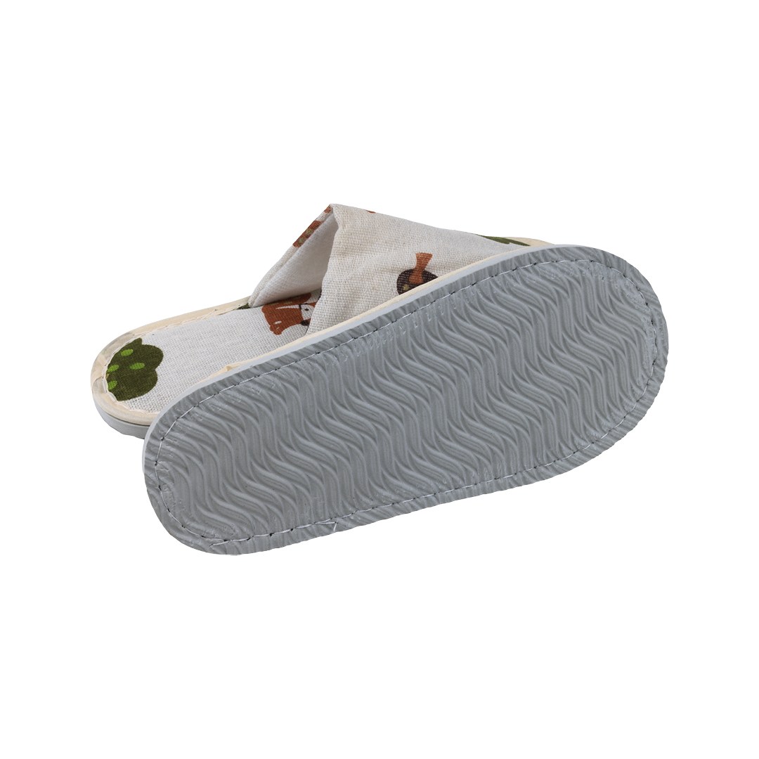 Children's closed slippers 23x9.5 cm, sole thickness 1.1 cm, forest animal motif