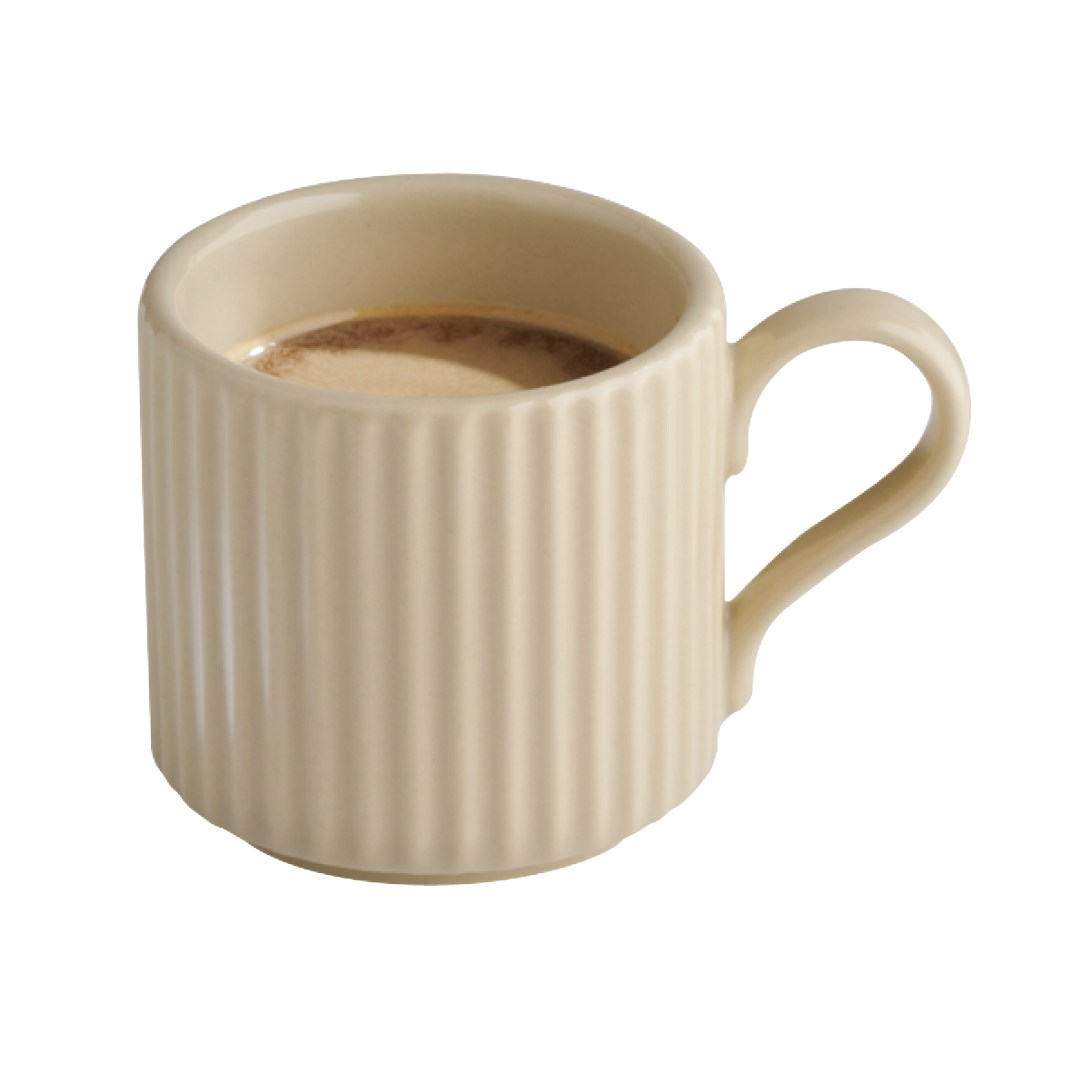 THE GRID cup, porcelain, beige, diameter 6 cm, height 6 cm, 80 ml