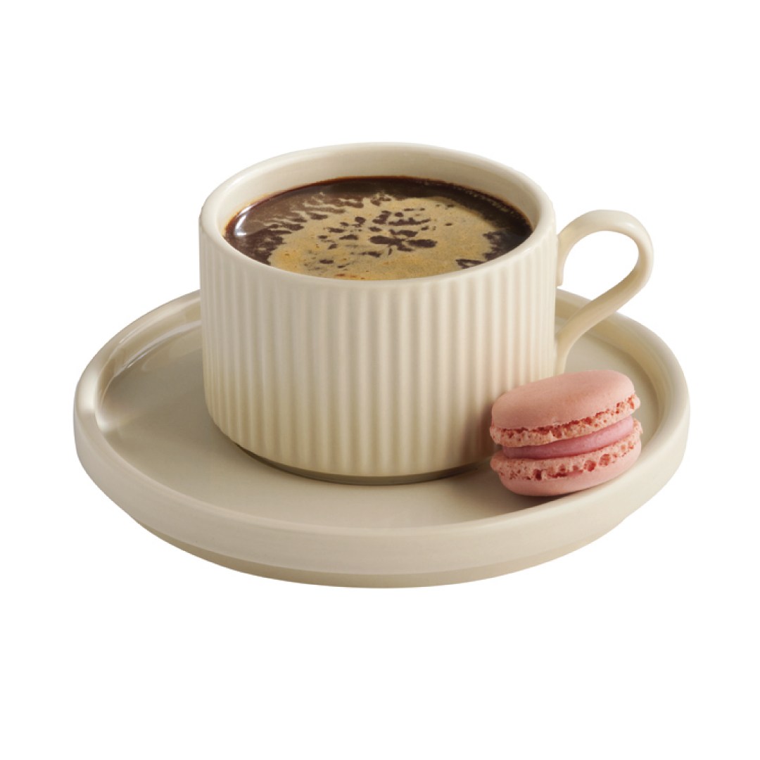 THE GRID cup, porcelain, beige, diameter 9 cm, height 6 cm, 200 ml