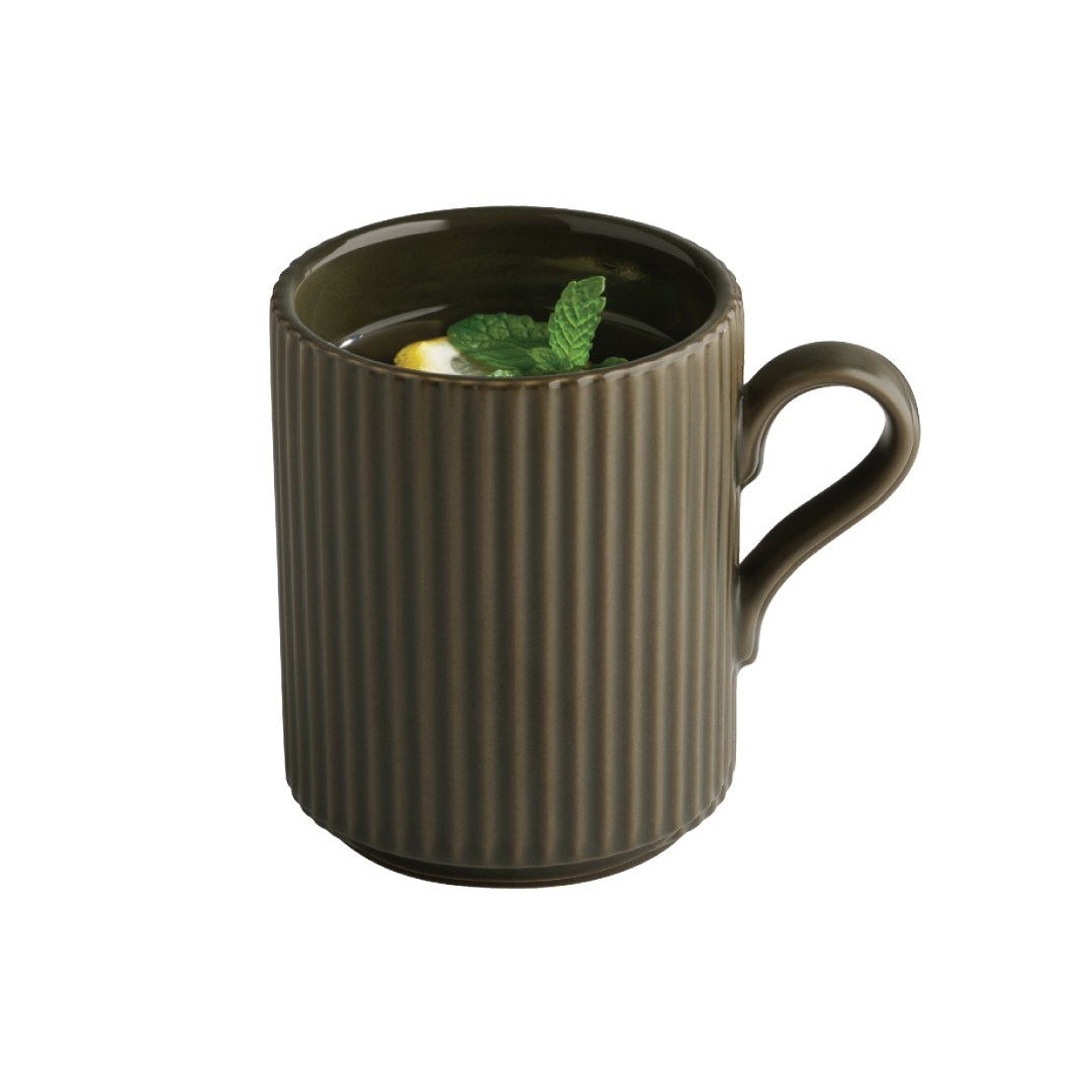 Mug THE GRID, porcelain, brown, diameter 7.5 cm, height 9.5 cm, 240 ml
