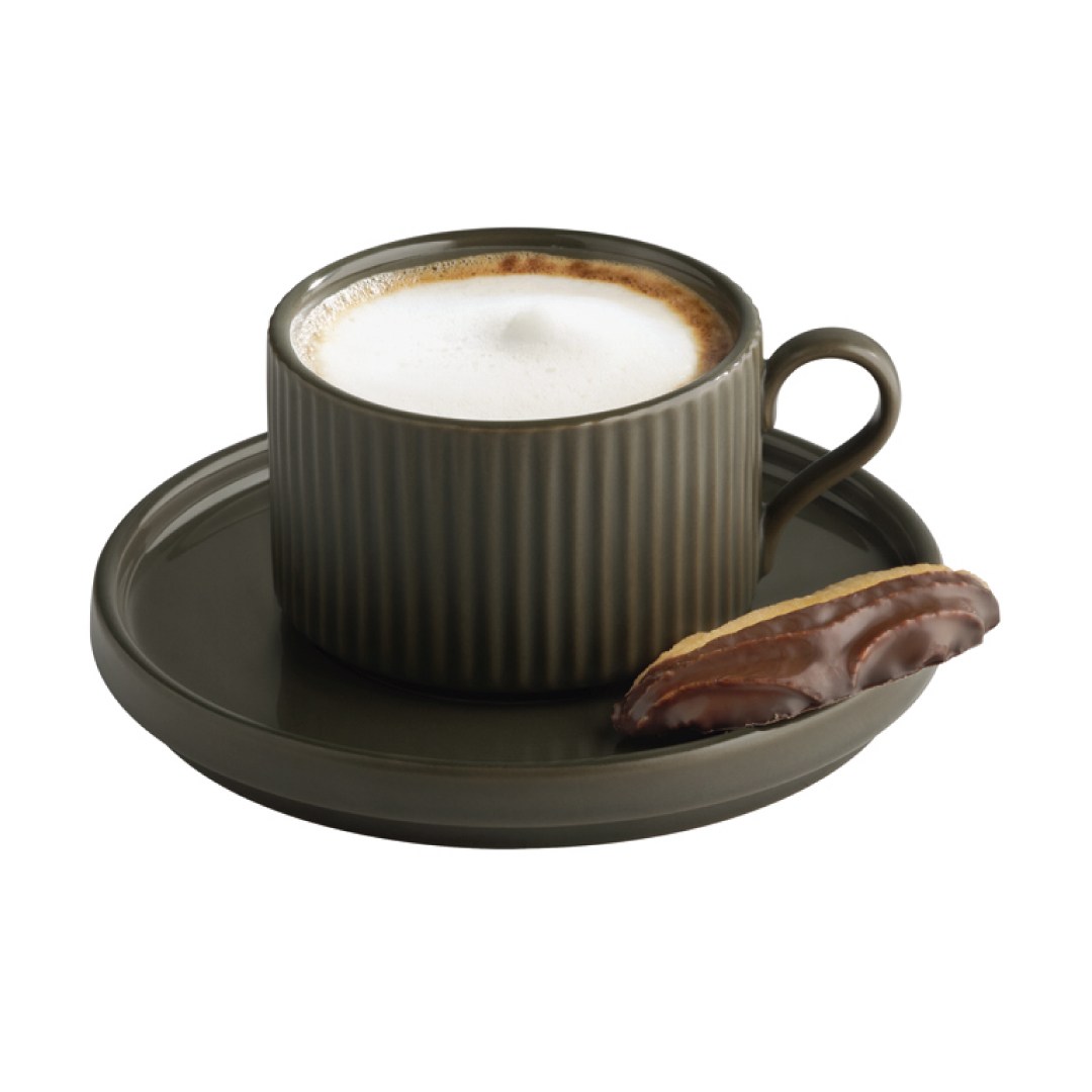 Saucer THE GRID, porcelain, brown, diameter 12.5 cm, height 2 cm