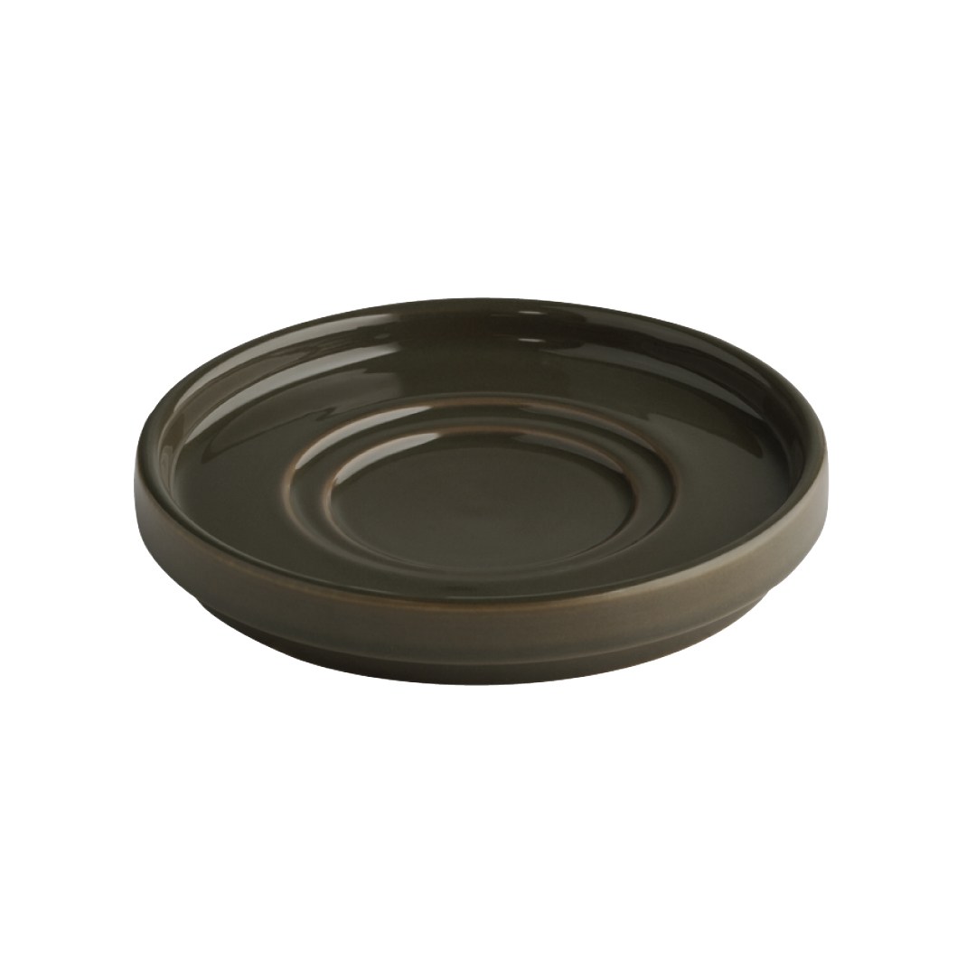 Saucer THE GRID, porcelain, brown, diameter 12.5 cm, height 2 cm
