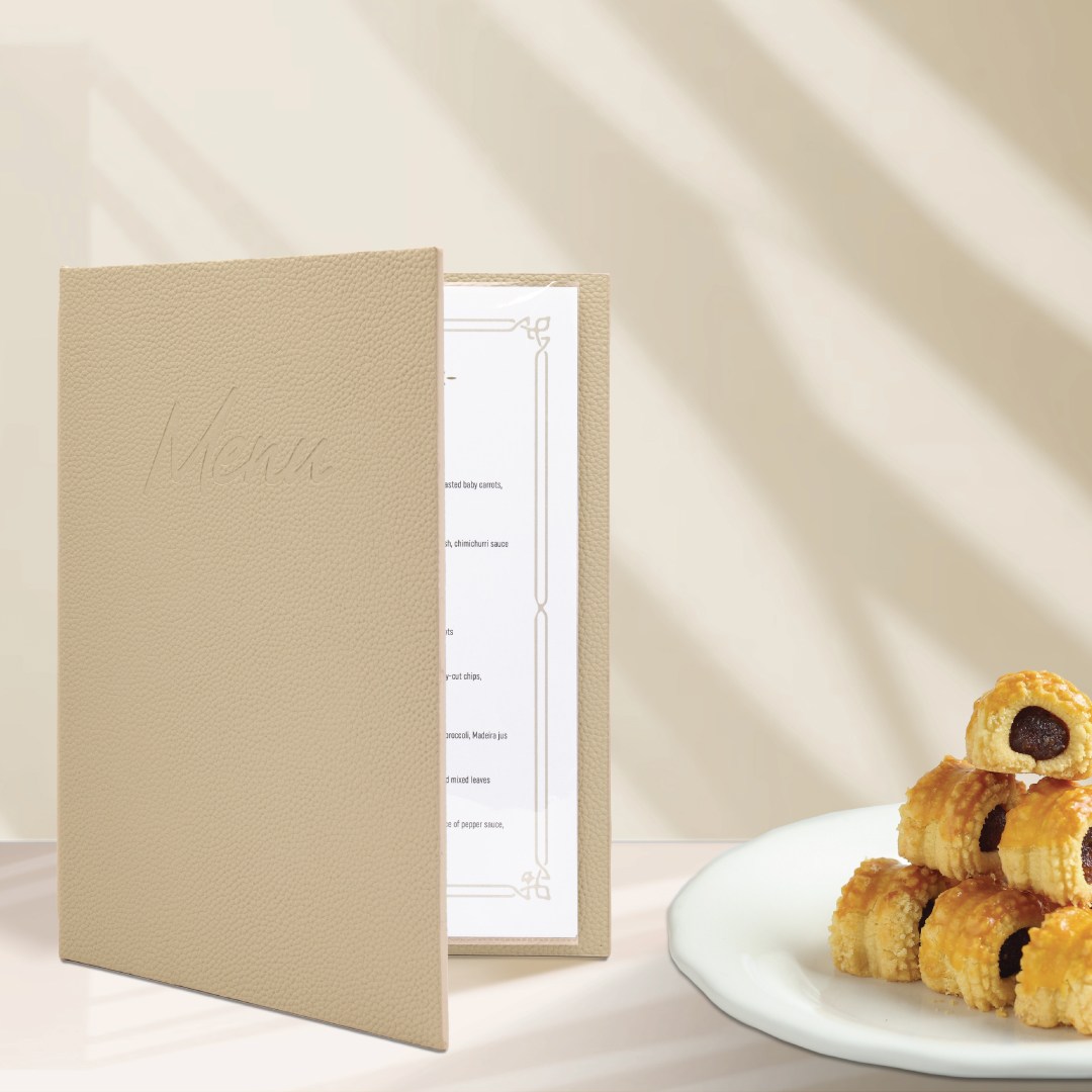 SIGNATURE menu, A5, beige