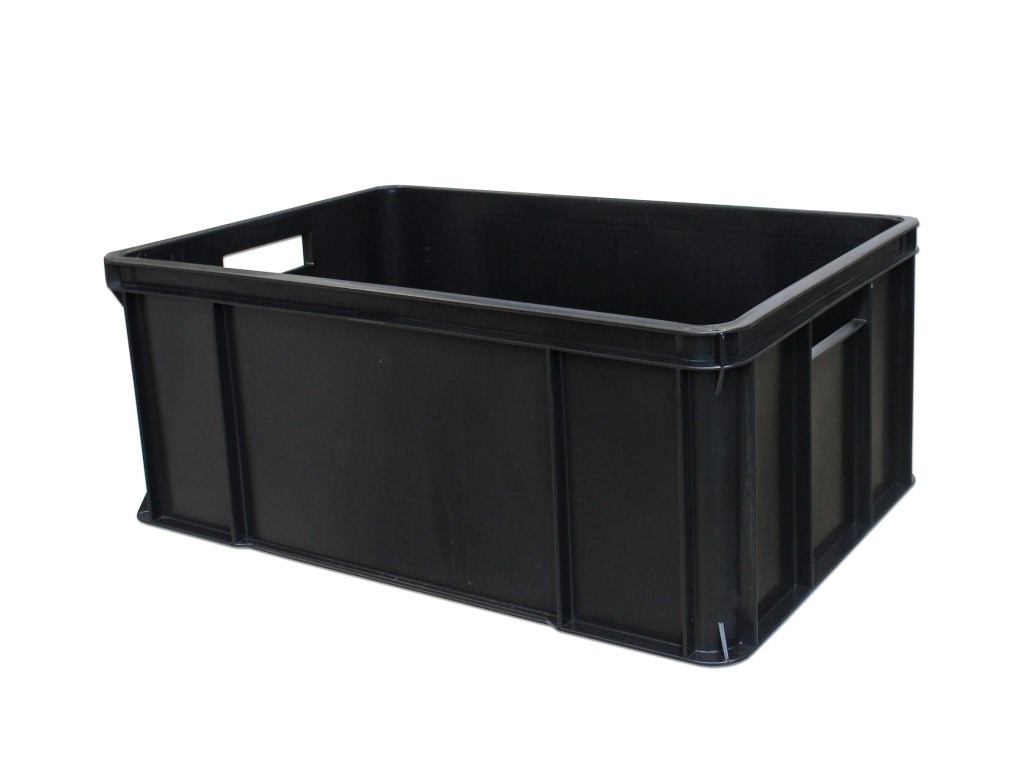 Crate BLACK, 60x40x25cm, recycled plastic, load capacity 30kg