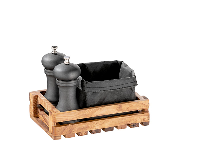 box na dochucovadla OLIVE 22x15 cm, v 6 cm, dřevo