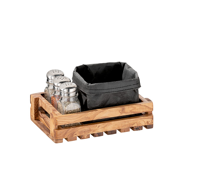 box na dochucovadla OLIVE 22x15 cm, v 6 cm, dřevo