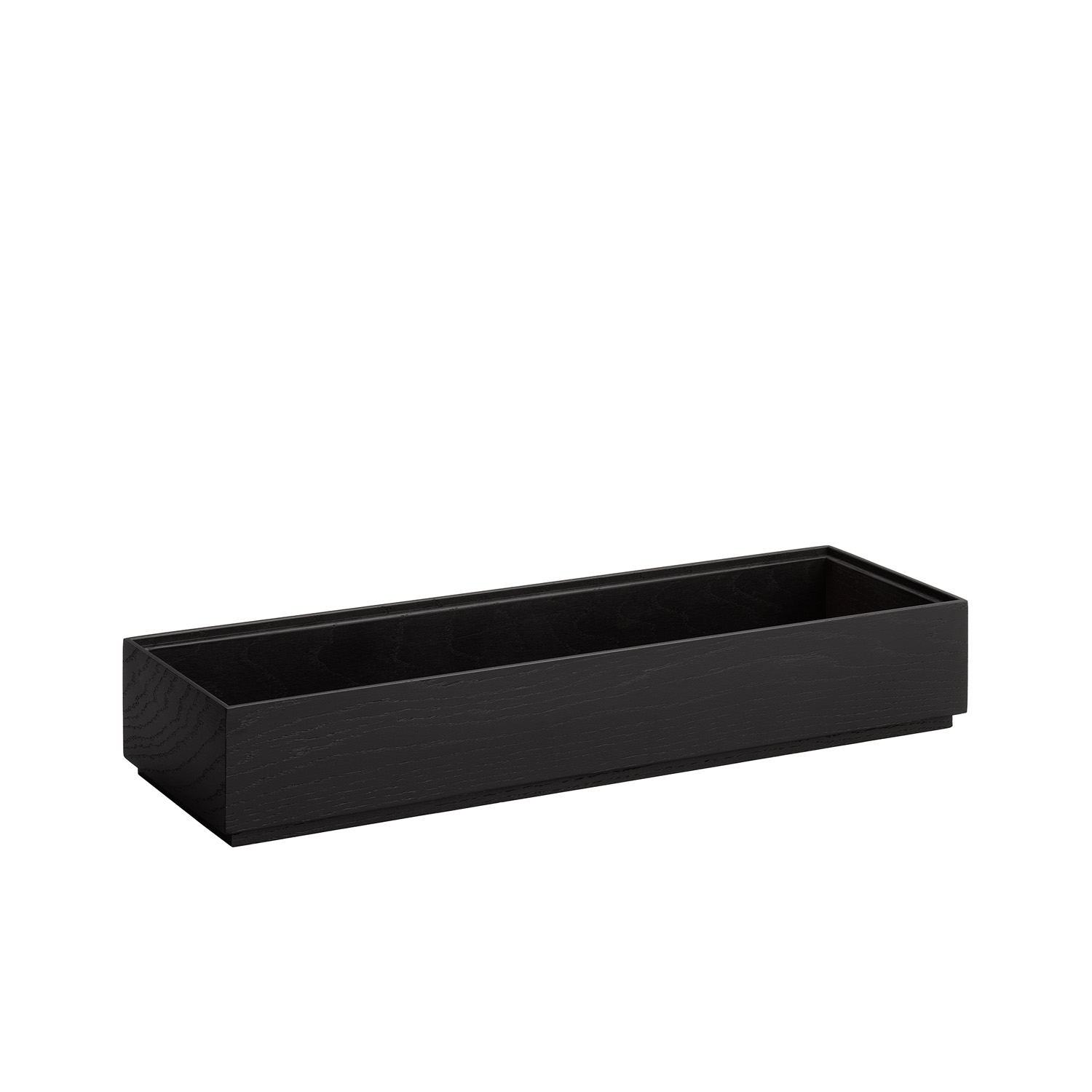 box GN 2/4 VALO, dubové dřevo, černá, 53 x 16,2 cm, v. 8,5 cm